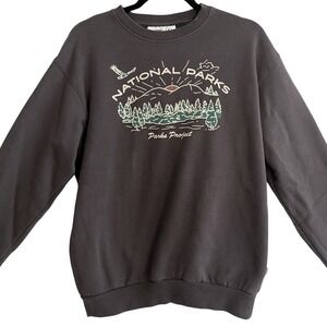 National Parks Project Sweatshirt Men Small Gorp Nature Granola Girl Gray Fleece